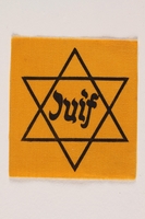 1990.54.4 front
Unused Star of David badge with Juif acquired by a Jewish chaplain, US Army

Click to enlarge