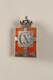 Kingmark silver and red enamel spring tension pin commemorating the 70th birthday in 1940 of King Christian X of Denmark