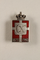 2010.417.11 front
Kingmark silver and red enamel spring tension pin commemorating the 70th birthday in 1940 of King Christian X of Denmark

Click to enlarge