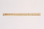 Inscribed strip of paper used by a Dutch resistance member who forged identity cards