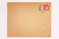 2010.441.103 front
Envelope with a canceled stamp for use by a Dutch resistance member who forged identity cards

Click to enlarge