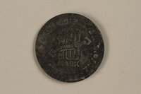 1990.95.1 back
Łódź (Litzmannstadt) ghetto scrip, 10 mark coin

Click to enlarge