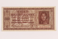 2010.443.7 front
Occupation currency note, 10 Karbowanez, issued by Nazi Germany in eastern Poland

Click to enlarge