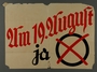 Poster with a black circle and red X ballot for Hitler's election acquired by an American tourist
