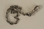 Silver metal cable link chain used to hold sports medals awarded to a German Jewish deaf-mute athlete