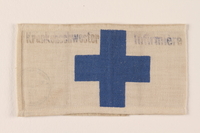 2007.212.2 front
Blue cross armband worn by a Jewish Russian nurse caring for refugee children

Click to enlarge