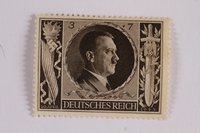 2005.375.13 front
Postage stamp, 3 Reichsmarks +7 schillings, issued for the birthday of Adolf Hitler

Click to enlarge