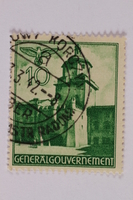2005.375.22 front
Postage stamp, 10 zloty, featuring the Krakow gate, Lublin, issued in German occupied Poland

Click to enlarge