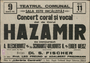Hazamir choral performance documents, Timisoara, Romania.