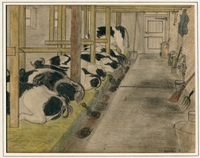 Kitty Piller de Wolff Collection
Drawing of black and white cows in a barn done in hiding by a Dutch Jewish man

Click to enlarge