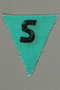 Unused green triangle concentration camp prisoner patch with a black letter S found by US forces