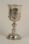Silver, engraved kiddush cup used by German Jewish refugees in Shanghai