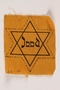 Star of David badge with Jood printed in the center