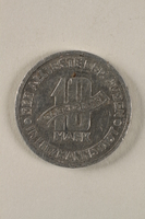 2002.49.4 back
Łódź (Litzmannstadt) ghetto scrip, 10 mark coin

Click to enlarge