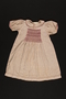 Red checked dress with smocking made for a young Jewish girl who escaped Germany on the Kindertransport