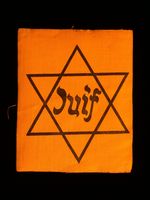 1988.39.2 front
Unused Star of David badge with Juif acquired by a Jewish chaplain, US Army

Click to enlarge