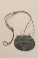 1989.297.2.1 front
German military identification tag given to a Danish resistance member

Click to enlarge