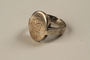 Friendship ring engraved GG made from silver spoons in the Riga ghetto