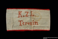 2004.230.10 front
Handmade white armband embroidered K.Z.L. Terezin and worn by a female German Jewish inmate

Click to enlarge
