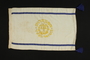 Borochov Group white flag with 2 blue stripes, yellow Star of David and fleur-de-lis acquired by a British officer