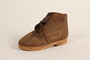 Pair of handmade wooden soled suede boots from Mauthausen concentration camp
