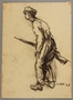 Drawing by Alexander Bogen of a partisan with a rifle