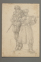 Drawing by Alexander Bogen of two armed partisans standing together