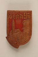 2005.367.9 front
Pin commemorating 700th anniversary of the city of Gera, Germany

Click to enlarge