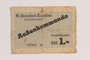 Buchenwald Aussenkommando slave labor subcamp, scrip, 1 mark note