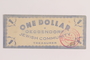 Deggendorf displaced persons camp scrip, 1 Dollar, issued to an Austrian Jewish family