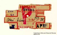 Theresienstadt ghetto-labor camp food coupon issued to an Austrian Jewish prisoner

Click to enlarge