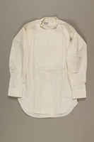 2006.19.48 front
Tailored white shirt with a starched bib worn by a German Jewish businessman in Shanghai

Click to enlarge