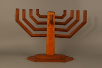 2006.69.1 front
Handmade wooden hanukiah with Hebrew inscription made by Kindertransport refugees

Click to enlarge
