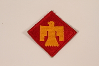 2006.11.23 front
US Army, 45th Infantry Division, Class A Thunderbird patch issued to a Jewish soldier

Click to enlarge