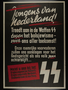 Waffen-SS recruitment text only poster that urges Dutch youth to help the Germans fight the Russians