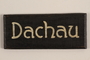 Sign for Dachau concentration camp acquired by a US soldier