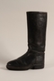 Black leather mid-calf boots worn by a female Jewish concentration camp prisoner