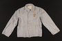 Concentration camp uniform jacket with post liberation Buchenwald patch worn by a Romanian Jewish inmate