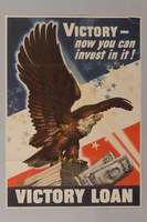 1988.42.7 front
US victory bonds poster depicting a bald eagle on a stack of bonds

Click to enlarge