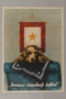 US careless talk poster of a dog with a sailor's uniform, waiting for his return