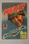 US 6th War loan poster of a soldier glaring at a map of Japan