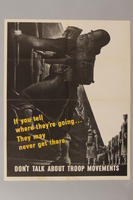 1988.42.53 front
US careless talk poster depicting soldiers boarding a train

Click to enlarge