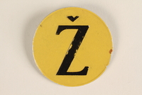 2006.482.1 front
Metal badge with the letter Ž  to identify a Croatian Jew

Click to enlarge