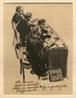 Drawing of four defense lawyers created during the Trial of German Major War Criminals at Nuremberg