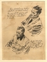 Courtroom portraits of Rudolph Hess and Wilhelm Keitel created during the Trial of German Major War Criminals at Nuremberg