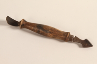 2004.523.19 front
Leather creaser with a pointed triangular head used by a Polish Jewish refugee conscripted as a shoemaker by the Soviet Army

Click to enlarge