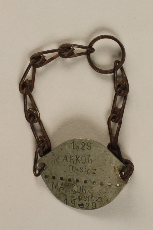 French Army ID tag worn by a Jewish Lithuanian emigre soldier 