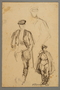 Studies of a man wearing a cloak and high boots, drawn by Alexander Bogen
