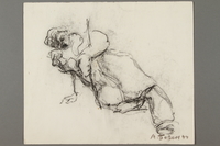 2005.181.88 front
Drawing by Alexander Bogen of a man on the ground, propping himself up on his right arm, his eyes and mouth open wide

Click to enlarge