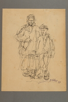 2005.181.95 front
Drawing by Alexander Bogen of a woman in a head scarf and a child in a cap standing side by side

Click to enlarge